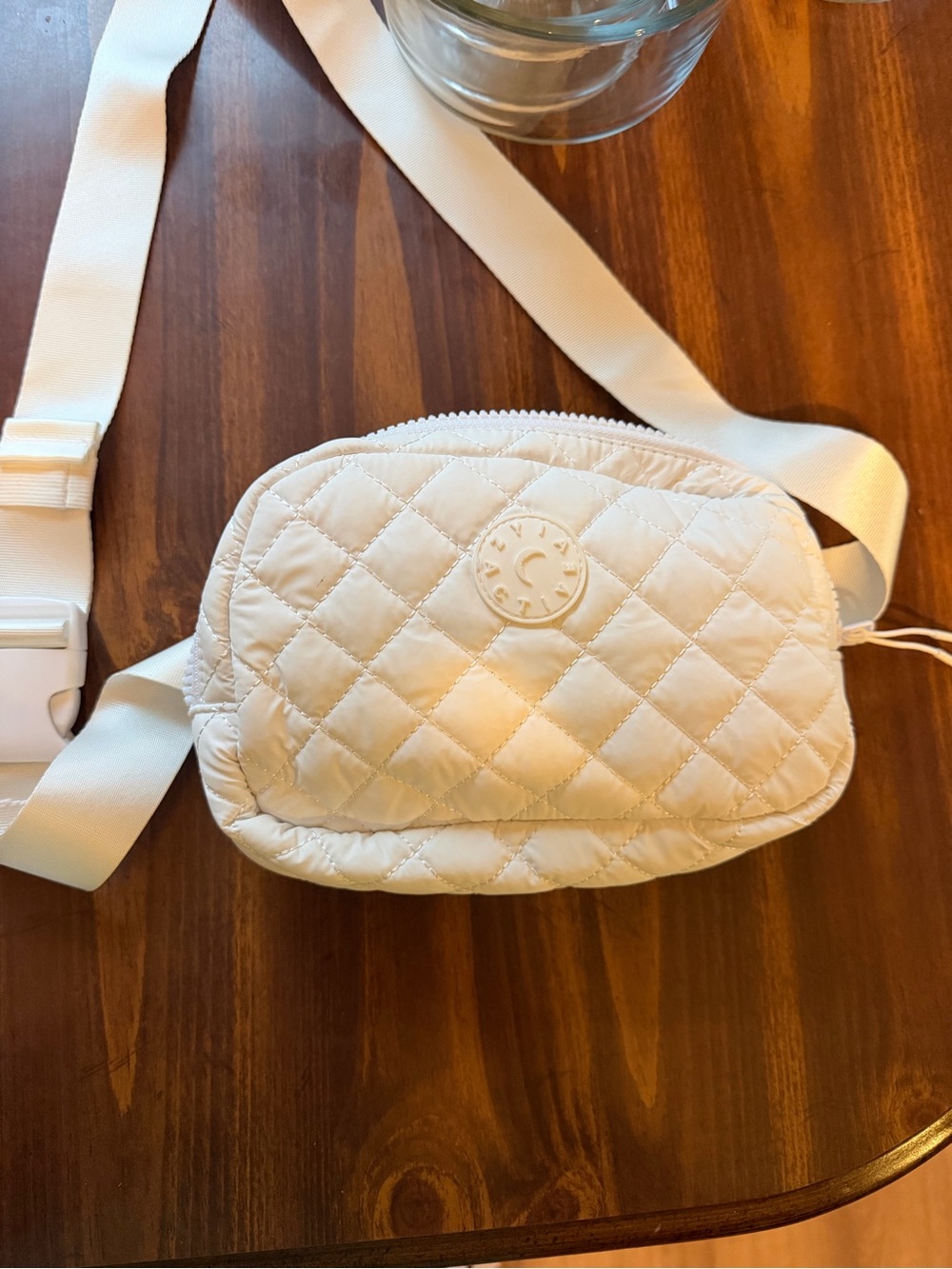 ZYIA Quilted Cream Crossbody Belt Bag